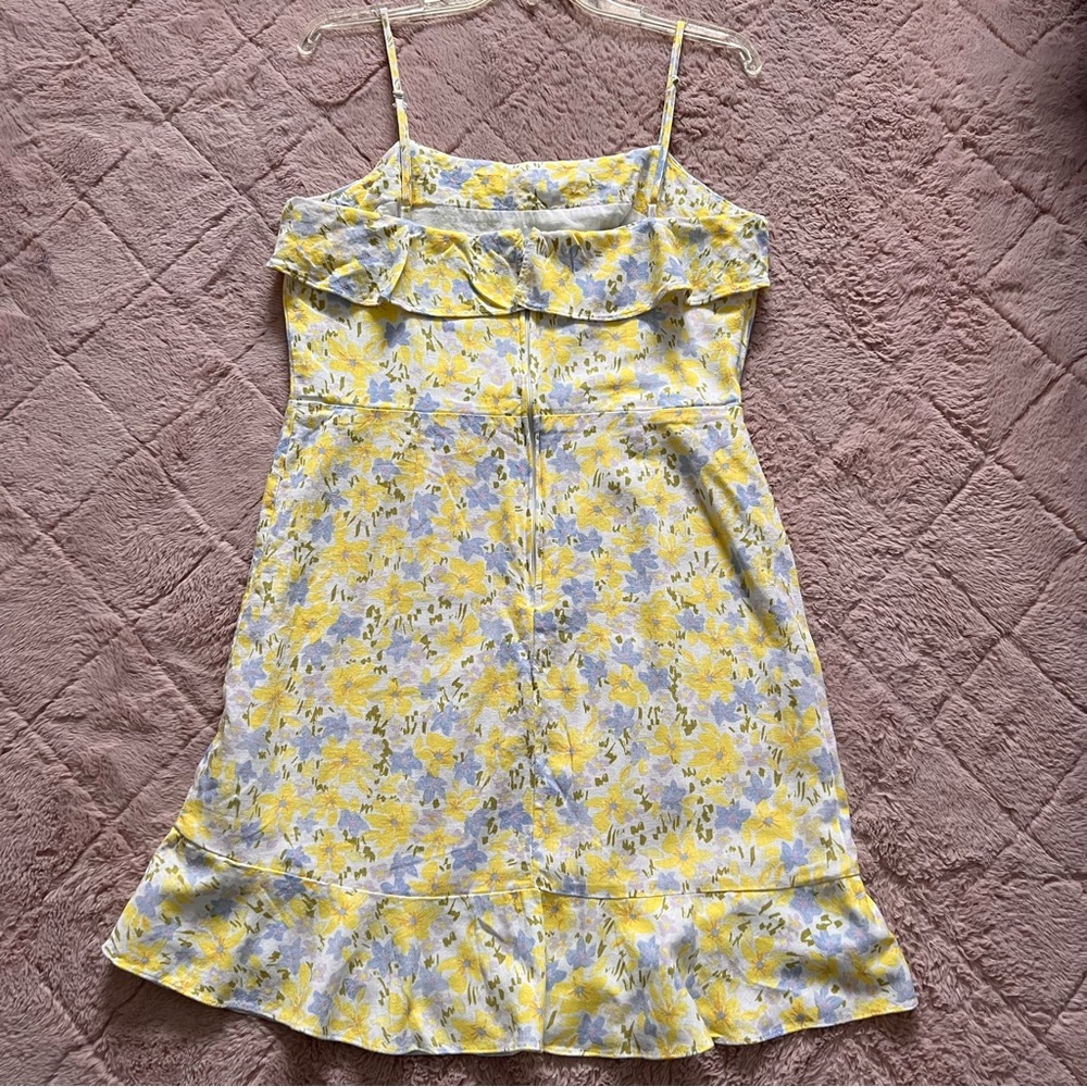GB Gianni Bini Ruffled Floral Dress Cottage Preppy Coquette Summer Beach Size XL - Picture 4 of 9